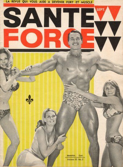 SANTE FORCE — Betty Weider-Arnold Schwarzenegger -models — September 1970 — FRENCH