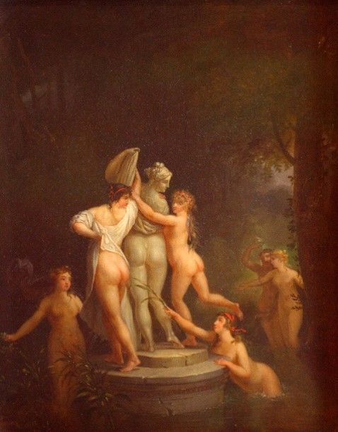 Жан Фредерик Шалль (1752-1825), «Купальщицы сравнивают друг друга с Венерой Каллипигой» (Jean-Frédéric SCHALL, La Comparaison, BAIGNEUSES SE COMPARANT A LA VENUS CALLIPYGE)