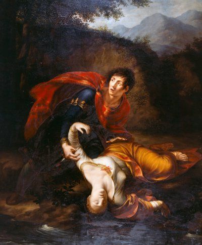 «Радамист бросающий тело Зенобии в воды Аракса» Франческо Альбери (1812)