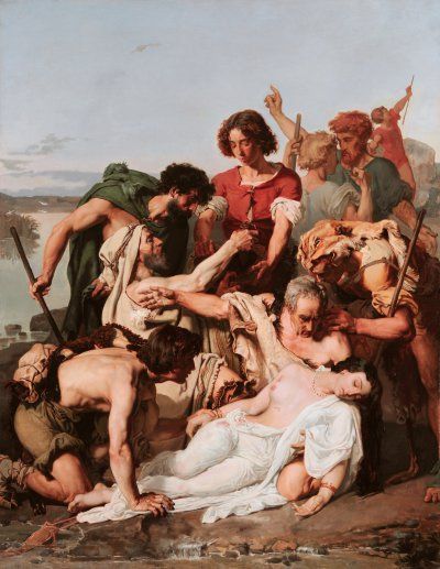 «Зенобия найденная пастухами на берегу Аракса» картина Поля Бодри (1848)