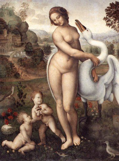 «Леда и лебедь». Леонардо да Винчи. 1510-1515-е годы