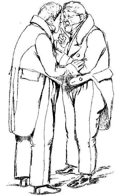 Бобчинский и Добчинский. Рисунок П. Боклевского, 1910 год