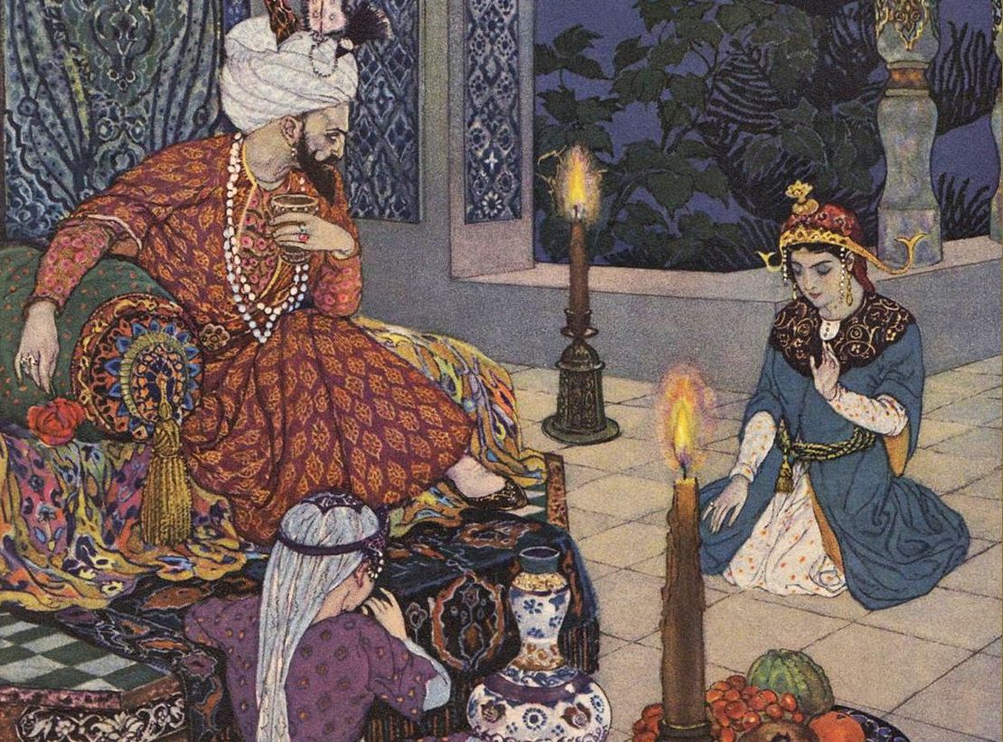 Шахерезада. Фрагмент иллюстрации Леона Карре к французскому изданию сказок 1926 года.