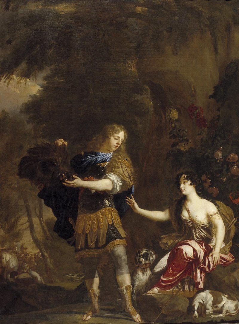 Мелеагр дарит шкуру калидонского вепря Аталанте. Даниэль Мейтенс Младший, между 1665-1688