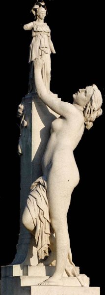 Скульптура «Кассандра под защитой Паллады» (1877) работы Эме Милле