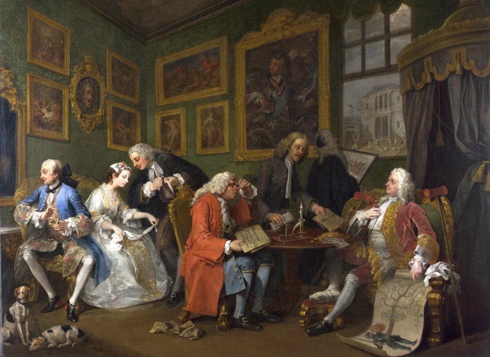 William Hogarth, The Settlement (from Marriage A-la-Mode) (1742–44)