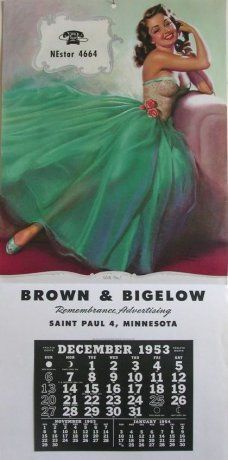 Календарь «Brown & Bigelow» с иллюстрацией Эрла Морана. Август 1945. модель Betty Grable
