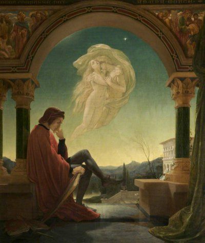 Джозеф Ноэль Патон. Данте размышляет над историей Франчески из Римини и Паоло Малатеста, 1852