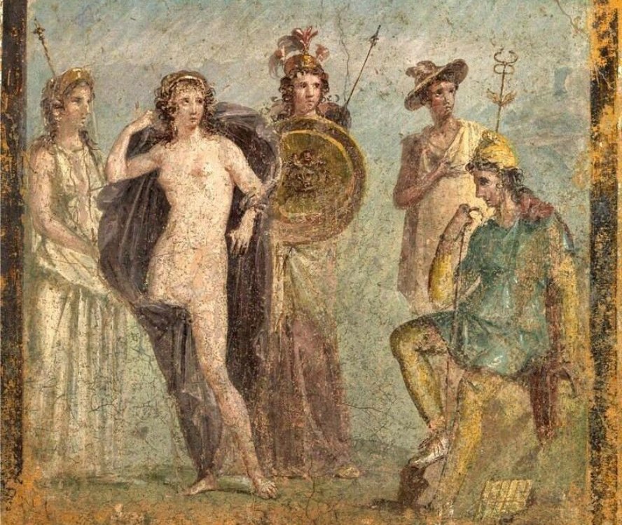 Фреска из Помпеи Суд Париса. Национальный археологический музей Неаполя